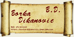 Borka Dikanović vizit kartica